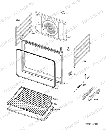 Взрыв-схема плиты (духовки) Aeg BPK744L21M - Схема узла Oven