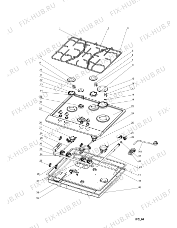 Схема №1 PC640XHAT (F083741) с изображением Запчасть для плиты (духовки) Indesit C00301212