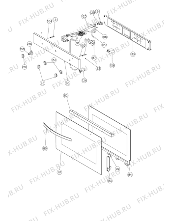Схема №1 MHG21IX (F081854) с изображением Панель для плиты (духовки) Indesit C00297032