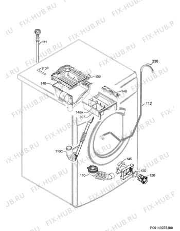 Взрыв-схема стиральной машины Electrolux EWM1046EEU - Схема узла Hydraulic System 272