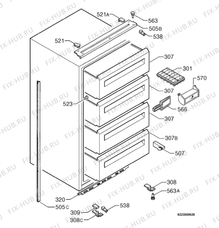 Схема №1 JGI9418 с изображением Другое для холодильной камеры Aeg 2251177057