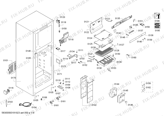Схема №3 KD42NVI20 с изображением Дверь для холодильника Siemens 00712155