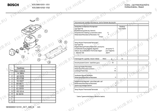 Взрыв-схема холодильника Bosch KSU30610 - Схема узла 03
