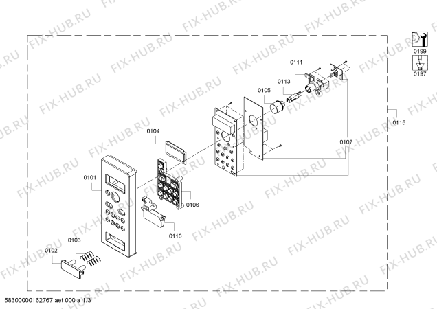 Схема №1 HF24M241 с изображением Панель управления для свч печи Siemens 00740080