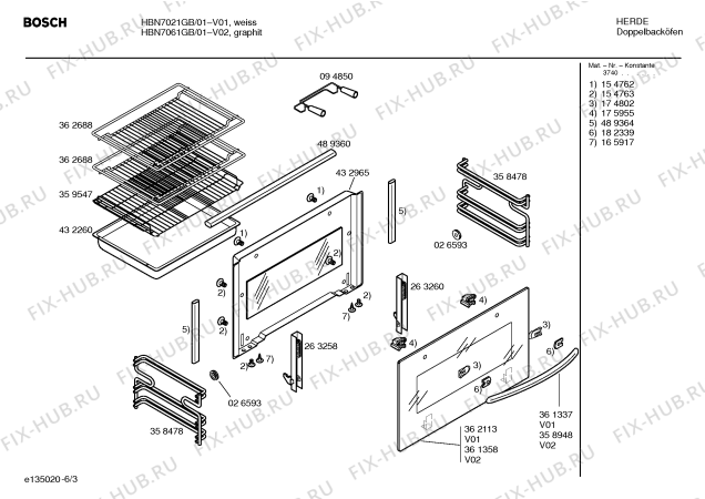 Схема №4 HBN7061GB с изображением Панель управления для духового шкафа Bosch 00434855