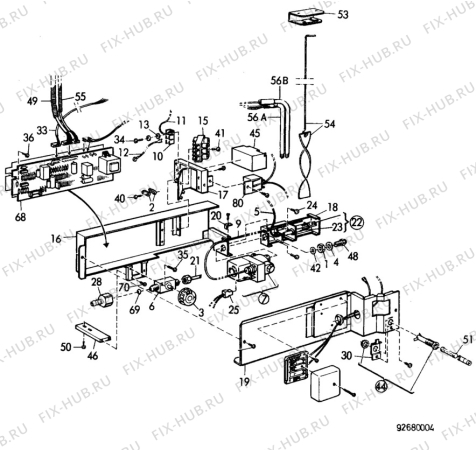 Взрыв-схема холодильника Electrolux RM3500 - Схема узла C20 Comb. armature  H