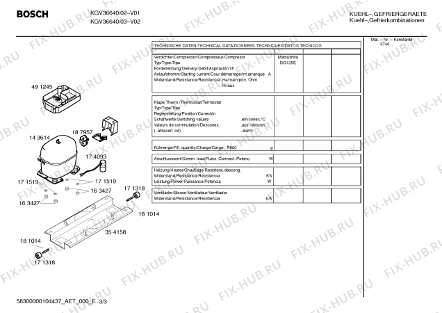 Взрыв-схема холодильника Bosch KGV36640 - Схема узла 03