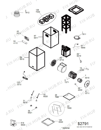 Схема №1 208355404974PRF00145 с изображением Электролампа для вентиляции Whirlpool 482000099729