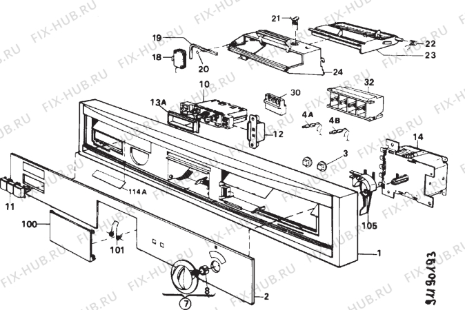 Взрыв-схема посудомоечной машины Electrolux ESI632K - Схема узла Section 2