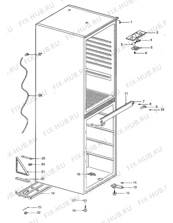 Взрыв-схема холодильника Elektra KF267-5 - Схема узла Cabinet + furniture (extra)