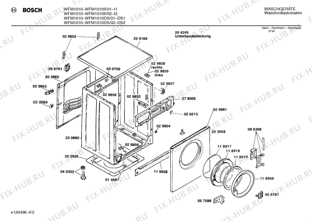 Схема №4 WFM1010DS WFM1010 с изображением Панель управления для стиральной машины Bosch 00271603