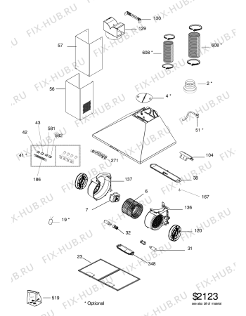 Схема №1 208355405056PRF00113 с изображением Моторчик для вентиляции Whirlpool 488000536650