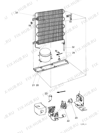 Взрыв-схема холодильника Arthurmartinelux ART1442 - Схема узла Cooling system 017