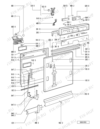 Схема №2 GSI 4754/2 EW-IN с изображением Панель для посудомоечной машины Whirlpool 481245370806