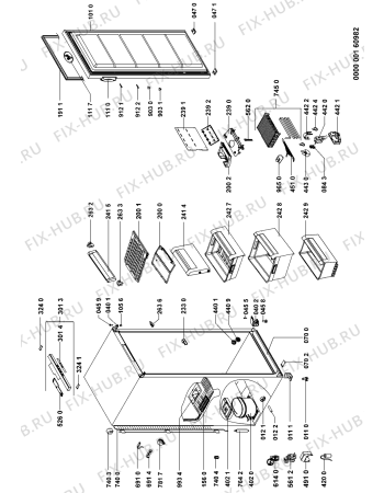 Схема №1 AFG 8220 NF/S с изображением Ручка двери для холодильной камеры Whirlpool 481246269039