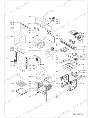 Схема №2 AKZ210/IX с изображением Панель для плиты (духовки) Whirlpool 481245258012