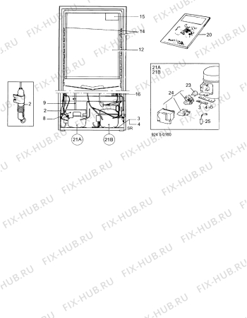 Взрыв-схема холодильника Electrolux ER3496B - Схема узла Functional parts