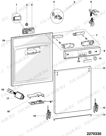 Взрыв-схема посудомоечной машины Ariston LFS114IXEX (F054919) - Схема узла