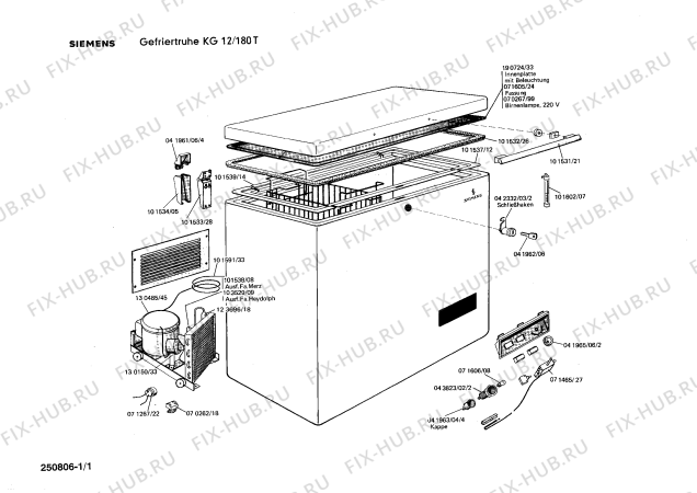 Схема №1 KG31/260T с изображением Мотор вентилятора для холодильника Siemens 00130150