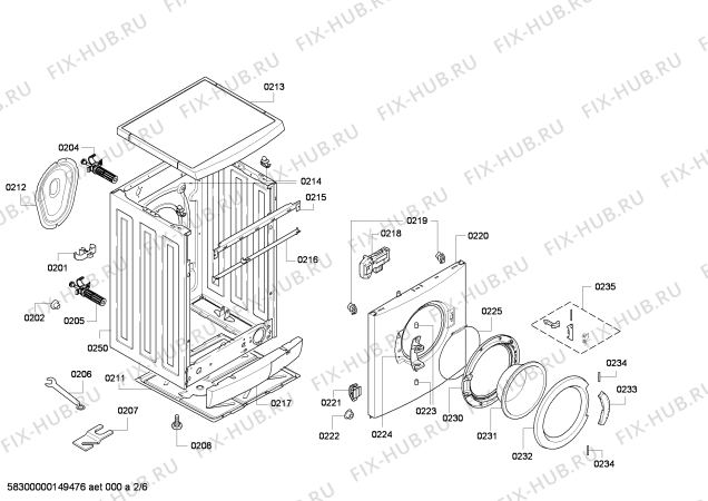 Взрыв-схема стиральной машины Siemens WM12E143OE iQ 300 varioPerfect - Схема узла 02