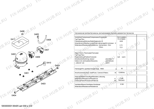 Схема №2 KDN40X03MX с изображением Соединительный кабель для холодильной камеры Bosch 00647960