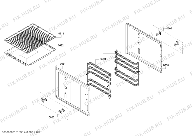 Взрыв-схема плиты (духовки) Siemens HB41AB521J - Схема узла 06