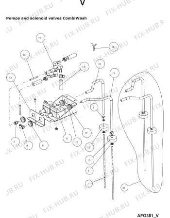 Схема №19 AFO 381 с изображением Прокладка для комплектующей Whirlpool 482000022116