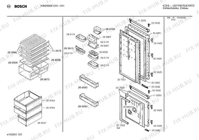 Взрыв-схема холодильника Bosch KIM2900EU - Схема узла 02