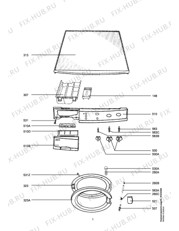 Схема №6 LAVW1238-W с изображением Порошкоприемник (дозатор) для стиральной машины Aeg 1106827007