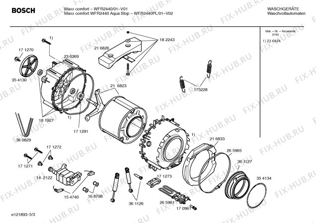 Взрыв-схема стиральной машины Bosch WFR2440 Maxx Comfort WFR2440 - Схема узла 03