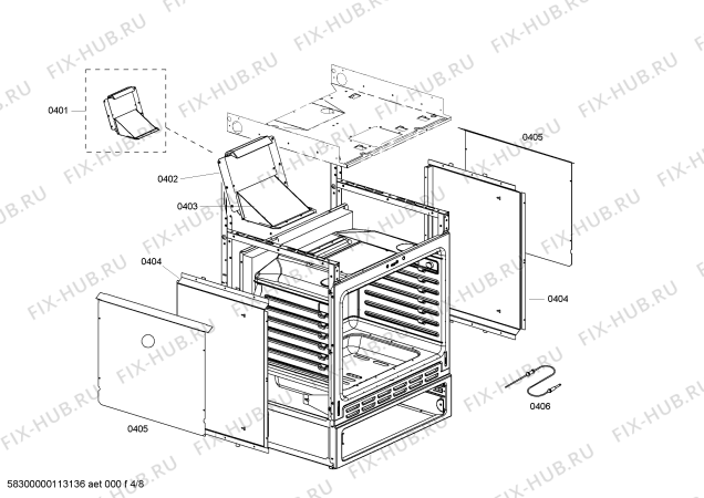 Взрыв-схема плиты (духовки) Bosch HGS255UC - Схема узла 04
