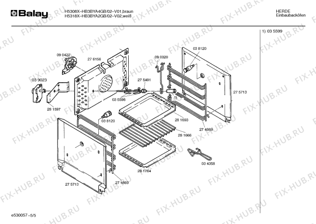 Схема №1 H5518V с изображением Панель для плиты (духовки) Bosch 00280474