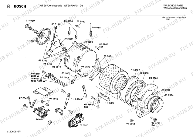 Взрыв-схема стиральной машины Bosch WFE8700 - Схема узла 04