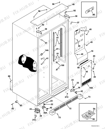 Взрыв-схема холодильника Electrolux ENL62981X4 - Схема узла Housing 001