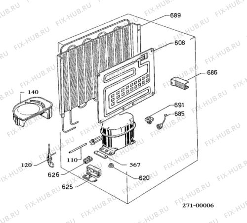 Взрыв-схема холодильника Electrolux AUR60 - Схема узла Functional parts