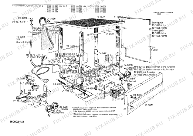 Взрыв-схема посудомоечной машины Bosch 0730200001 GV120EE - Схема узла 03