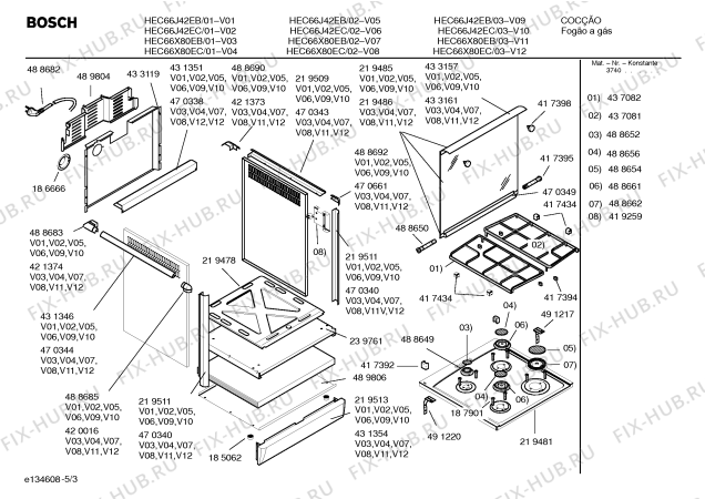 Схема №3 HEC66J42EB PROFESSIONAL с изображением Рамка для духового шкафа Bosch 00433560