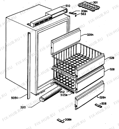 Взрыв-схема холодильника Electrolux TW433 - Схема узла C10 Cabinet