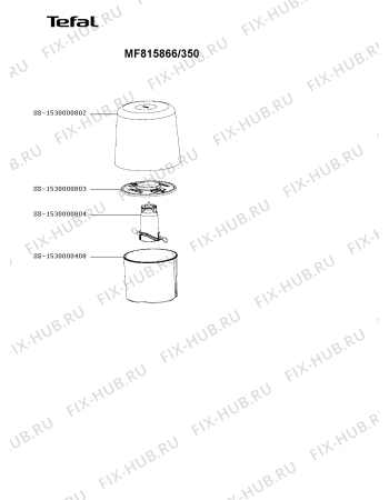 Схема №3 DP815855/350 с изображением Емкость для электроблендера Moulinex SS-1530000797