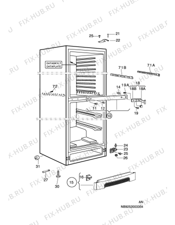 Взрыв-схема холодильника Electrolux ERF37400X8 - Схема узла C10 Cabinet
