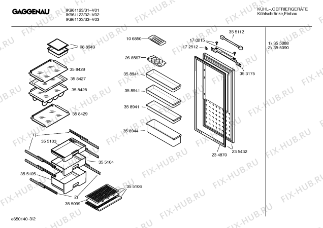 Взрыв-схема холодильника Gaggenau IK961123 - Схема узла 02