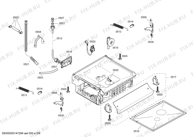 Взрыв-схема посудомоечной машины Bosch SGS45C12GB - Схема узла 05