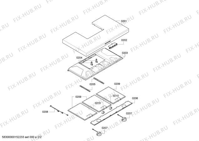 Взрыв-схема вытяжки Siemens LC96BB530 - Схема узла 02