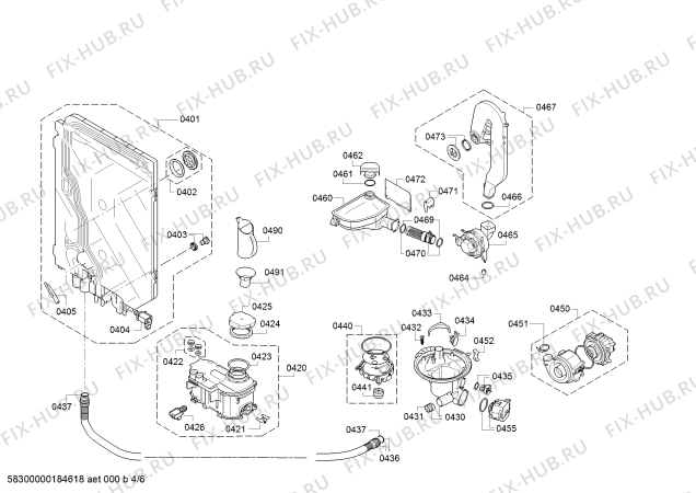 Взрыв-схема посудомоечной машины Siemens SN45M209SK - Схема узла 04