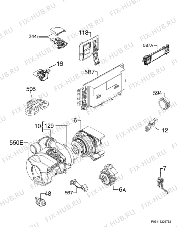 Взрыв-схема посудомоечной машины Electrolux ESF9000W1 - Схема узла Electrical equipment 268