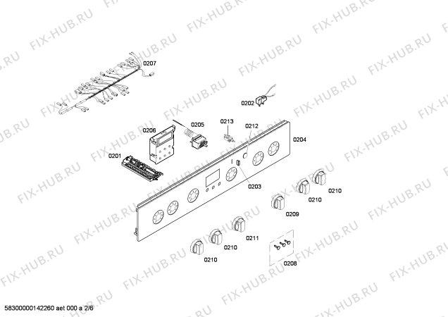 Схема №4 HM643210H с изображением Панель управления для духового шкафа Siemens 00672512