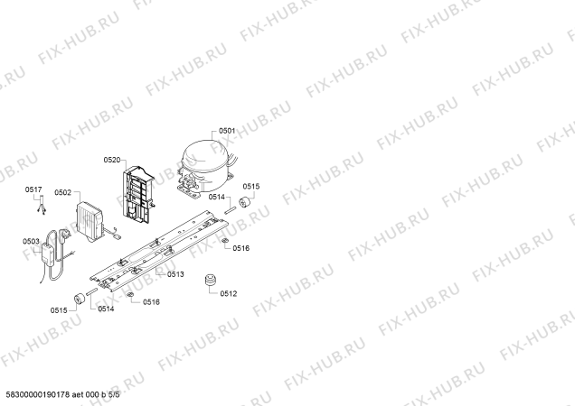 Схема №3 KGN57PL31P с изображением Дверь морозильной камеры для холодильника Bosch 00773721