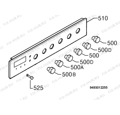 Взрыв-схема плиты (духовки) Privileg 580335_30153 - Схема узла Command panel 037