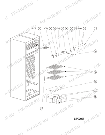 Взрыв-схема холодильника Indesit TIA16GA (F078109) - Схема узла