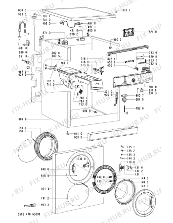 Схема №2 AWO/D 41425 с изображением Обшивка для стиральной машины Whirlpool 481245216994